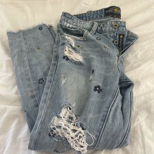 Skinny boyfriend luckybrand jeans embroidered